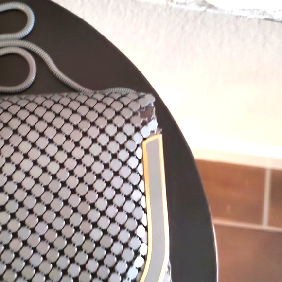 VINTAGE Elka Grey Chainmail Metal Mesh Purse with Snake Shoulder Strap - Picture 12 of 12